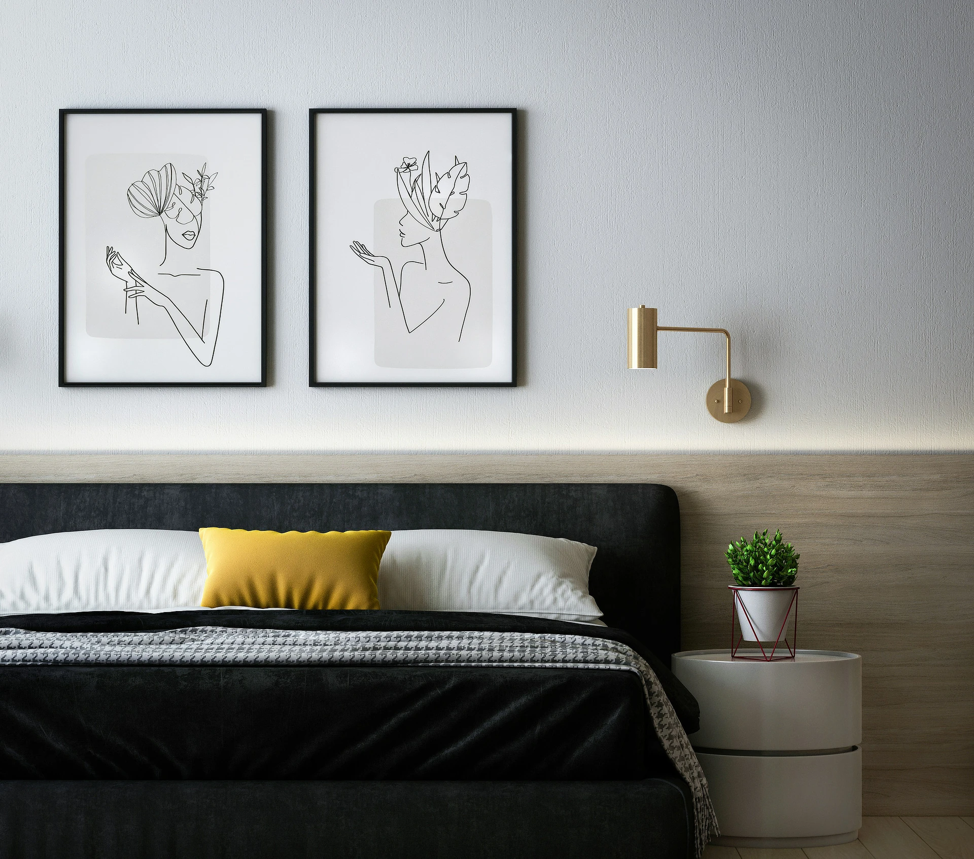 A styled bedroom
