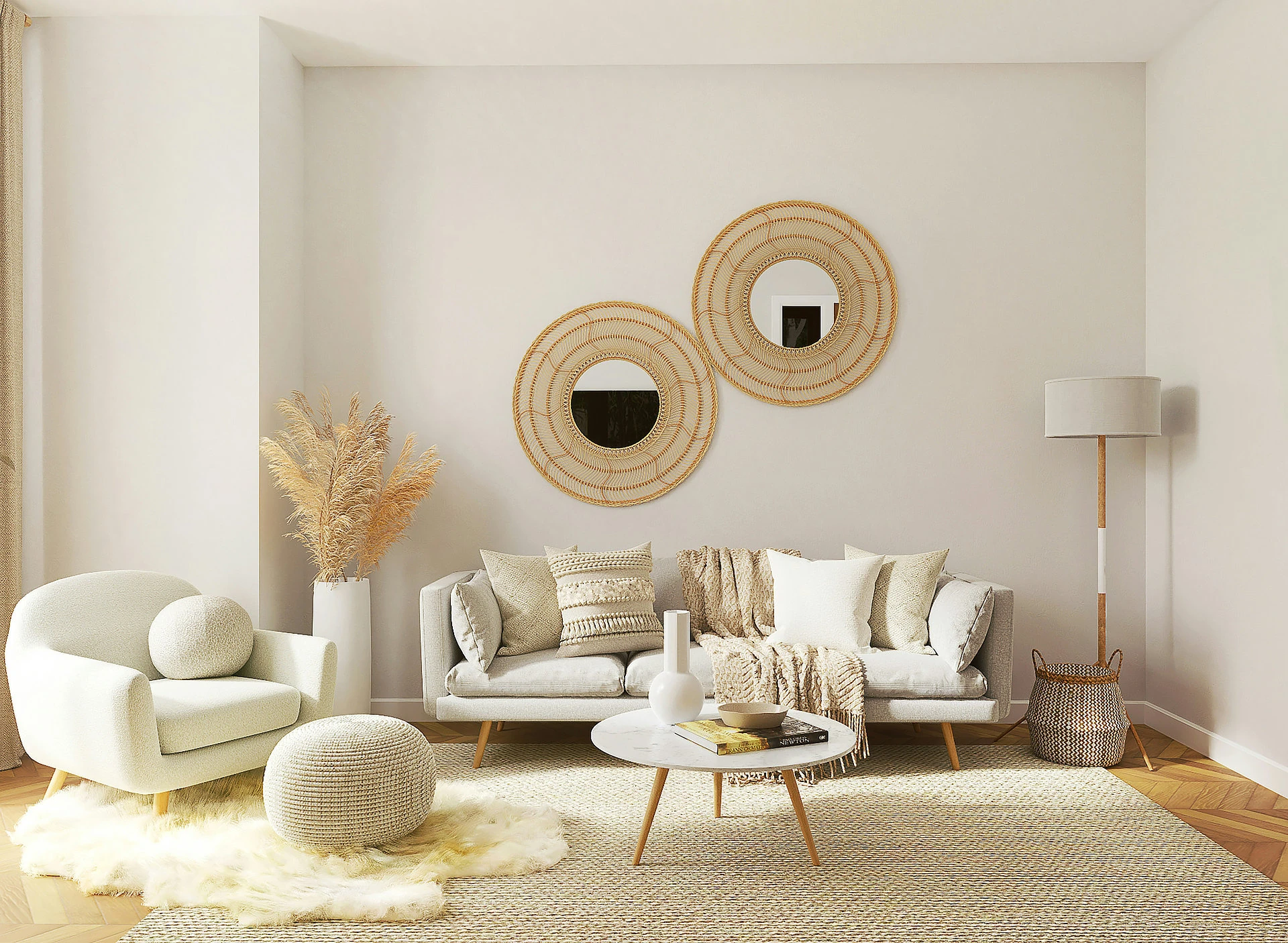 A styled living room